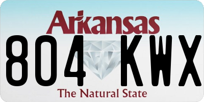 AR license plate 804KWX