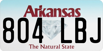 AR license plate 804LBJ