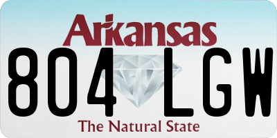 AR license plate 804LGW
