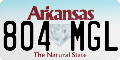 AR license plate 804MGL