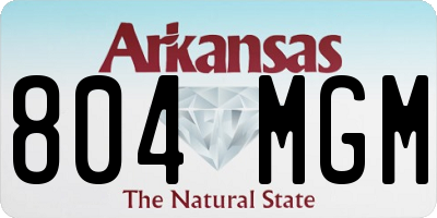 AR license plate 804MGM