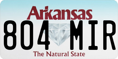 AR license plate 804MIR