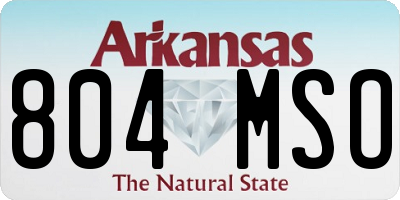 AR license plate 804MSO