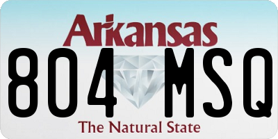 AR license plate 804MSQ