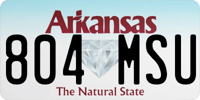 AR license plate 804MSU