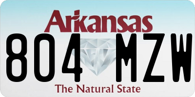 AR license plate 804MZW