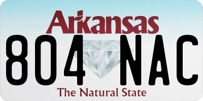 AR license plate 804NAC