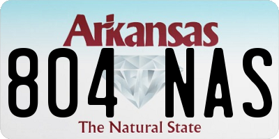 AR license plate 804NAS