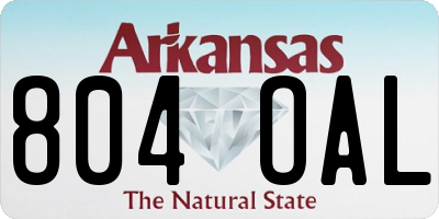 AR license plate 804OAL