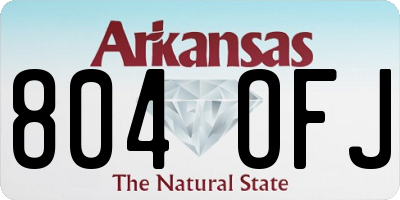 AR license plate 804OFJ