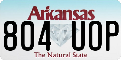 AR license plate 804UOP