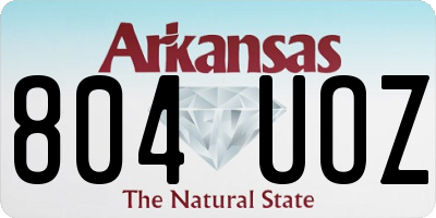 AR license plate 804UOZ