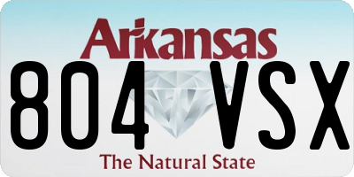 AR license plate 804VSX