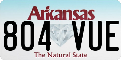 AR license plate 804VUE