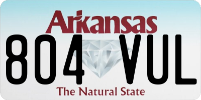 AR license plate 804VUL