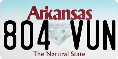 AR license plate 804VUN