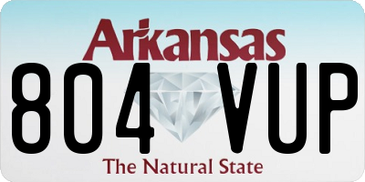 AR license plate 804VUP