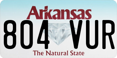 AR license plate 804VUR