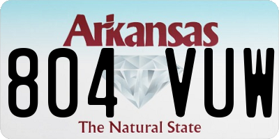 AR license plate 804VUW
