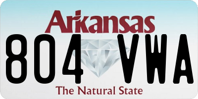 AR license plate 804VWA
