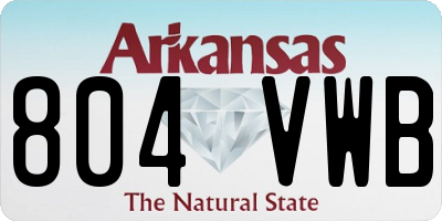 AR license plate 804VWB