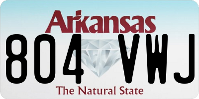 AR license plate 804VWJ