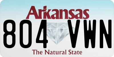 AR license plate 804VWN
