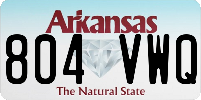AR license plate 804VWQ