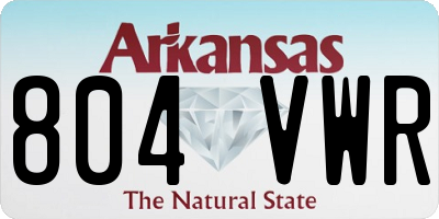 AR license plate 804VWR