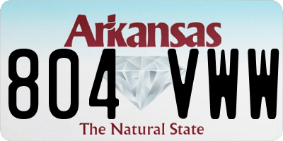 AR license plate 804VWW