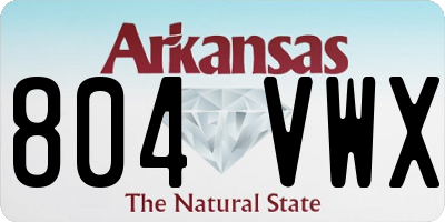 AR license plate 804VWX