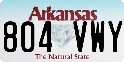 AR license plate 804VWY