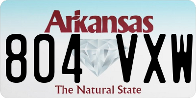AR license plate 804VXW