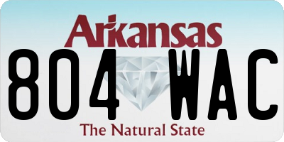 AR license plate 804WAC