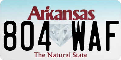 AR license plate 804WAF