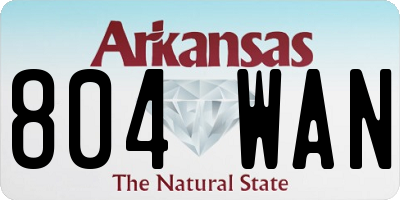 AR license plate 804WAN