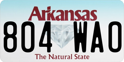 AR license plate 804WAO