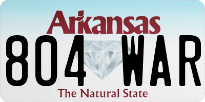 AR license plate 804WAR