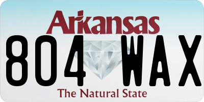 AR license plate 804WAX