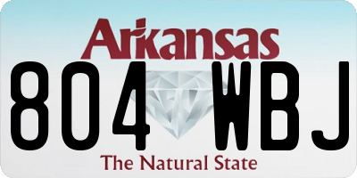 AR license plate 804WBJ