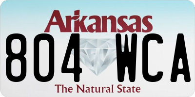 AR license plate 804WCA