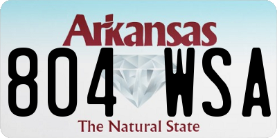 AR license plate 804WSA