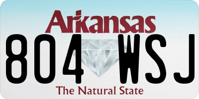 AR license plate 804WSJ
