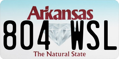 AR license plate 804WSL