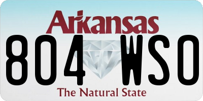 AR license plate 804WSO