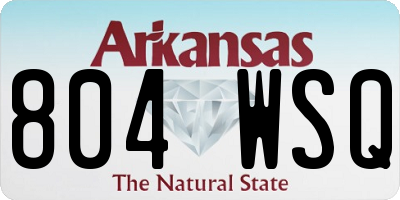 AR license plate 804WSQ