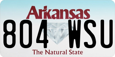 AR license plate 804WSU