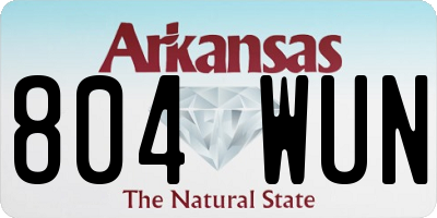 AR license plate 804WUN