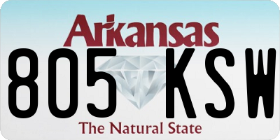 AR license plate 805KSW