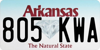 AR license plate 805KWA